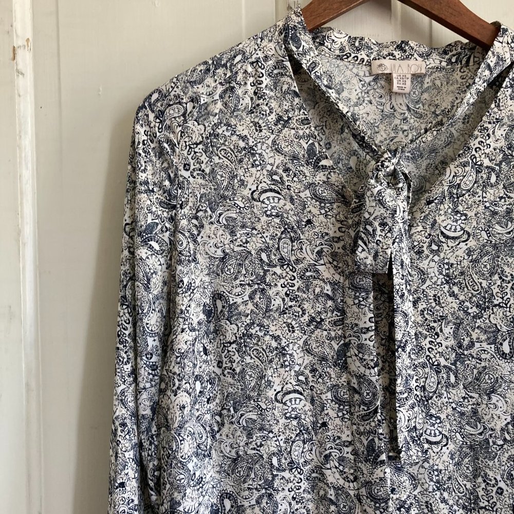 Blue Paisley Print Dress, XS Mid Length Dress, Classy Dress, Mid Length Dress